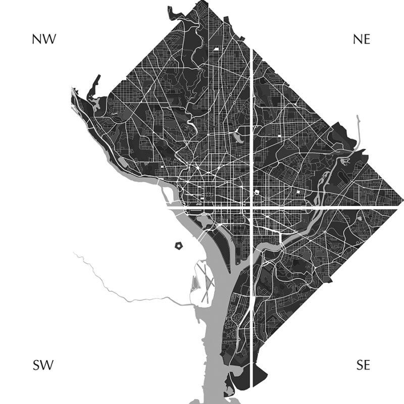 map of the city of Washington DC